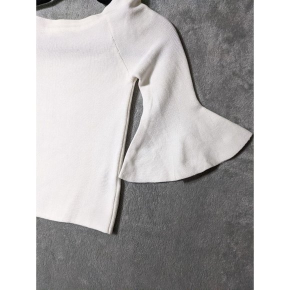 🍑AIR SPACE Women Sweater Knit Pullover Stretch Fall Winter Solid White XS(0-2) - Picture 6 of 12